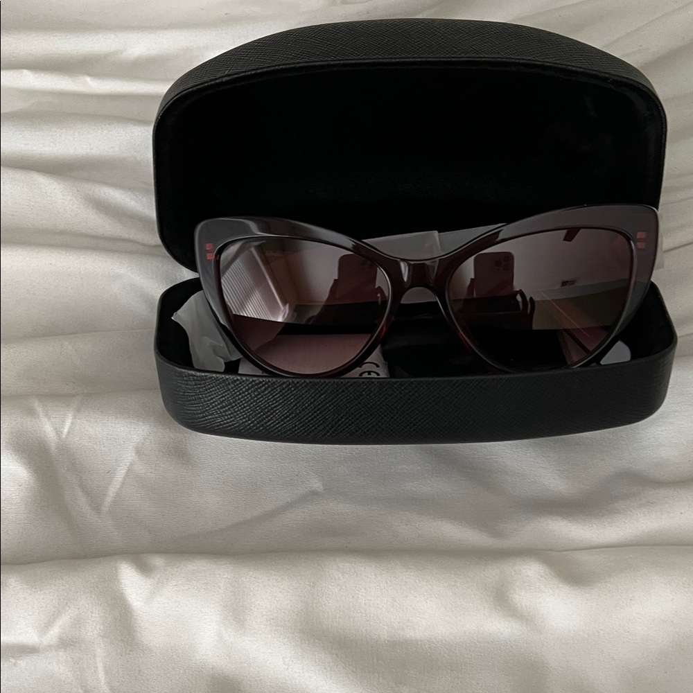Salvatore Ferragamo Burgundy Cat Eye Sunglasses - Picture 2 of 4
